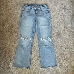 AE Distressed Light Blue 90s Bootcut Jeans